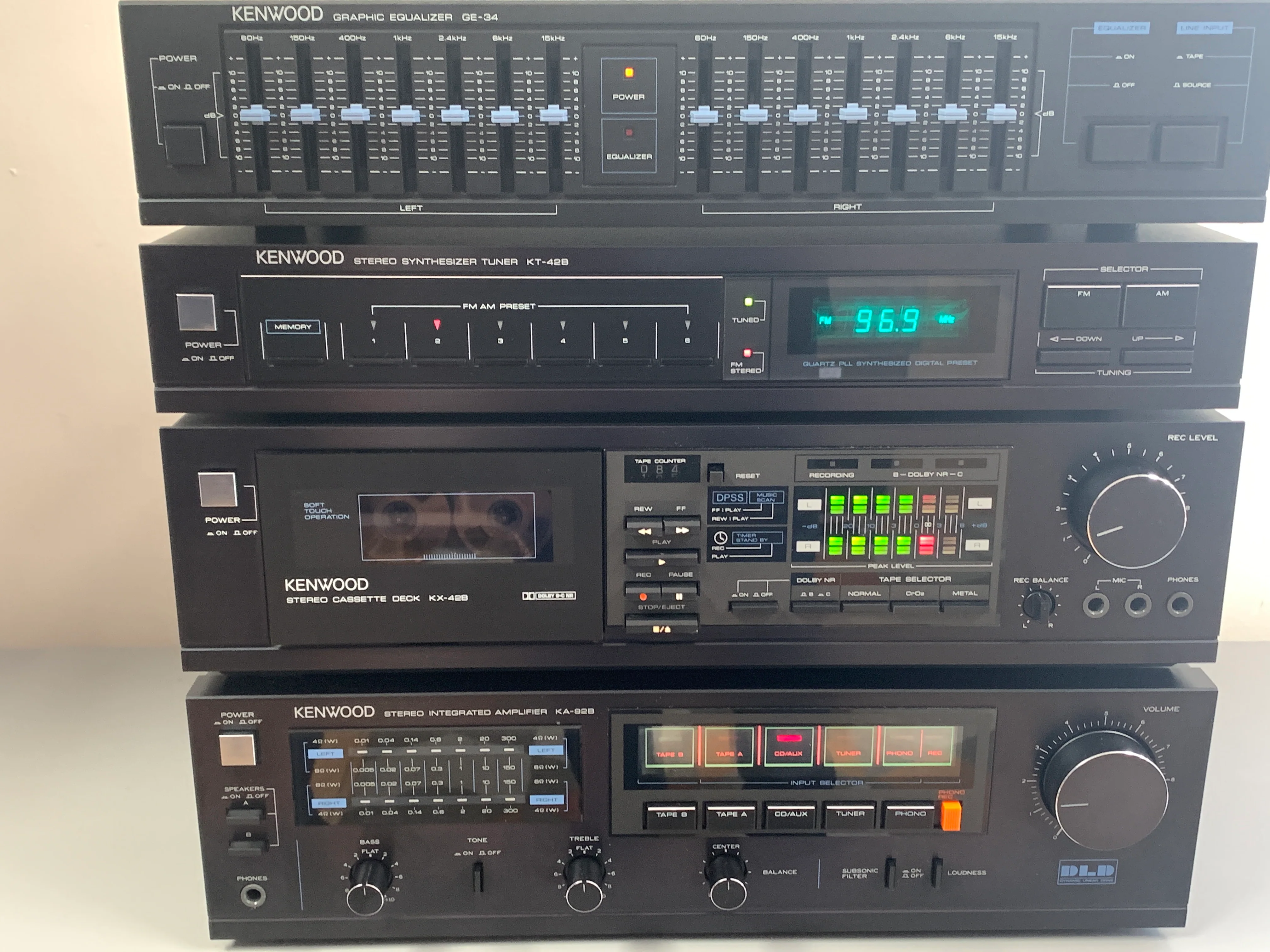Kenwood Rack * Kenwood GE-34 Equalizer * KT-42B Tuner * KX-42B Cassette Deck * KA-92B Integrated Amp - Image 3