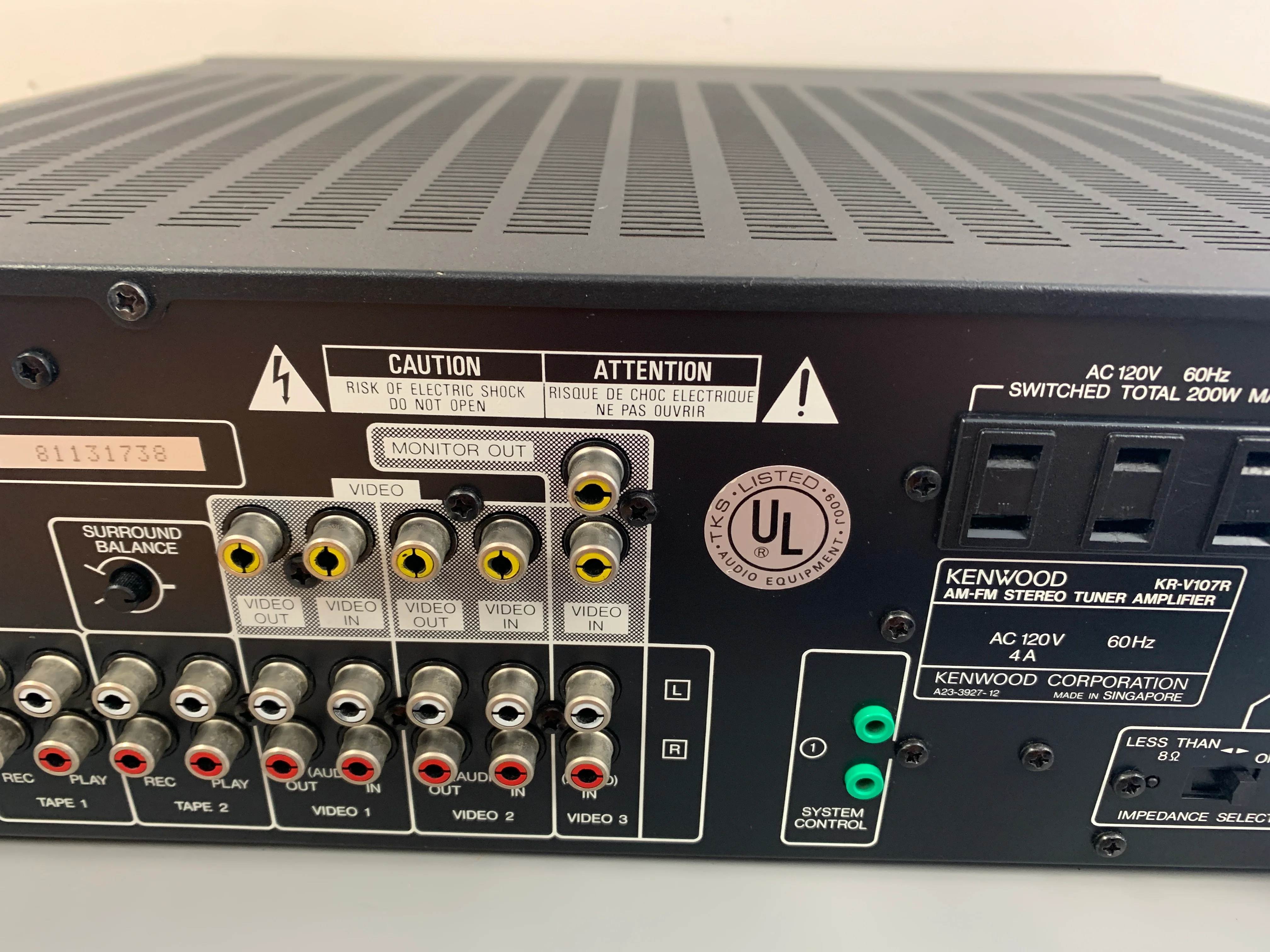 Kenwood KR-V107R Stereo Receiver * 1988 * 100W - Image 12