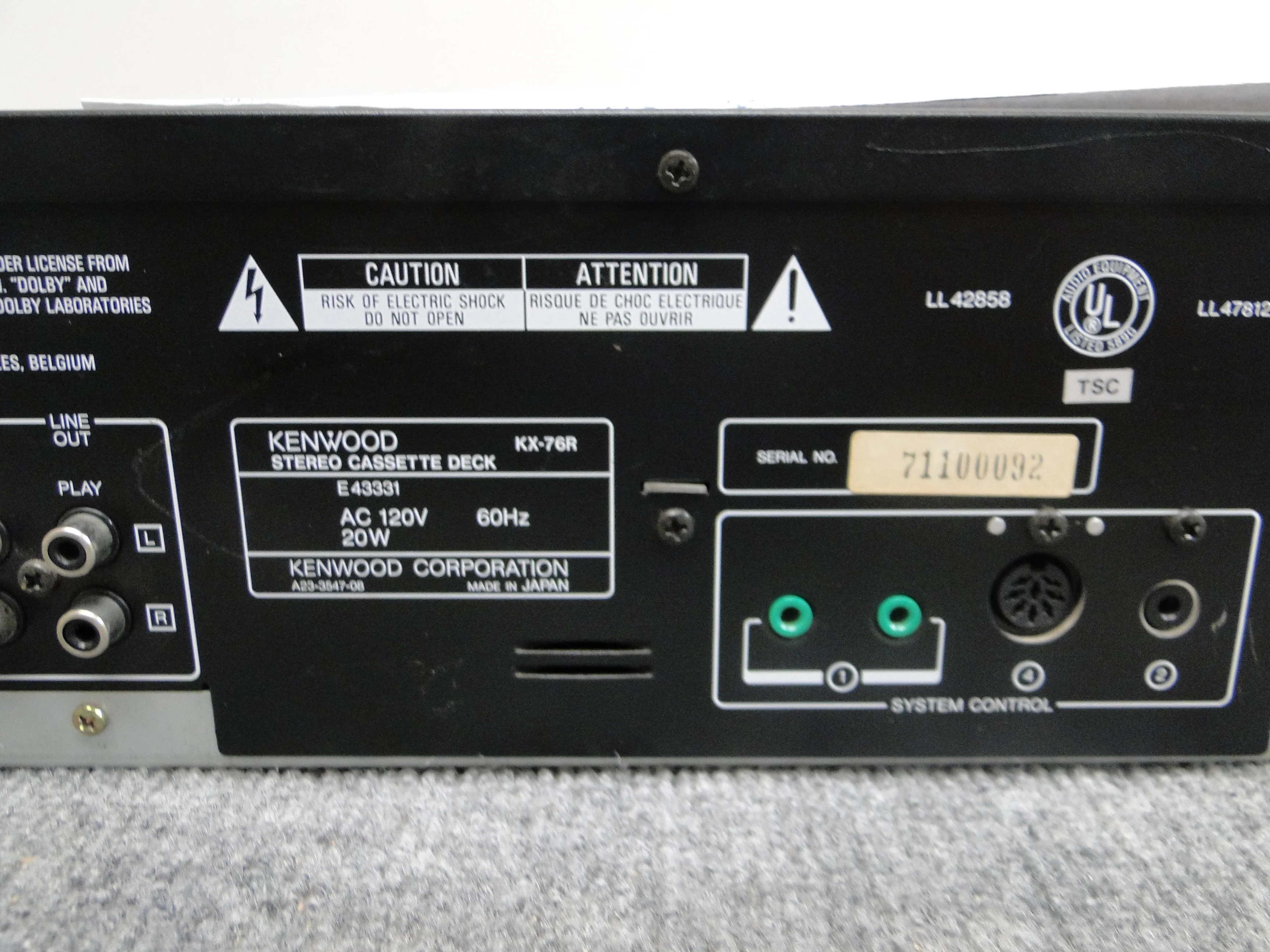 Kenwood XR-76R Stereo Cassette Deck * New Belts - Image 10