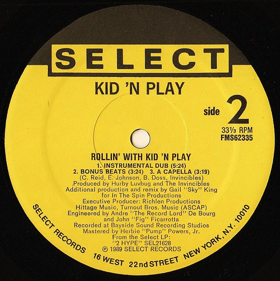 Kid 'N' Play - Rollin' With Kid 'N Play (12", Single) (Very Good Plus (VG+)) - Image 4