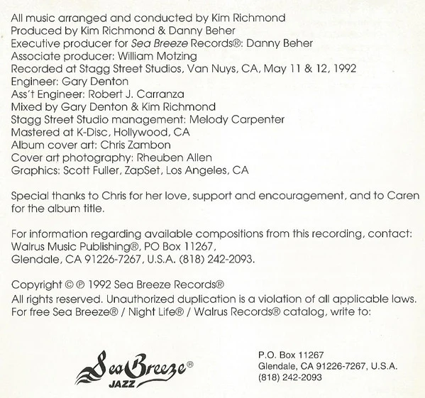Kim Richmond Concert Jazz Orchestra - Passages (CD) (Very Good Plus (VG+)) - Image 5