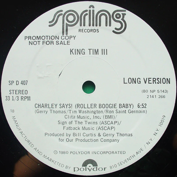 King Tim III - Charley Says! (Roller Boogie Baby) (12", Promo) (Near Mint (NM or M-))