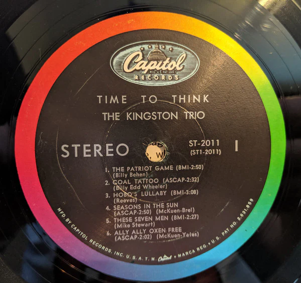 Kingston Trio - Time To Think (LP) (Very Good Plus (VG+)) - Image 2