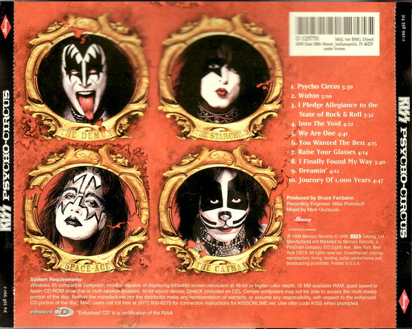 KISS - Psycho Circus (CD, Album, Club, Enh, PMD) (Very Good Plus (VG+)) - Image 2