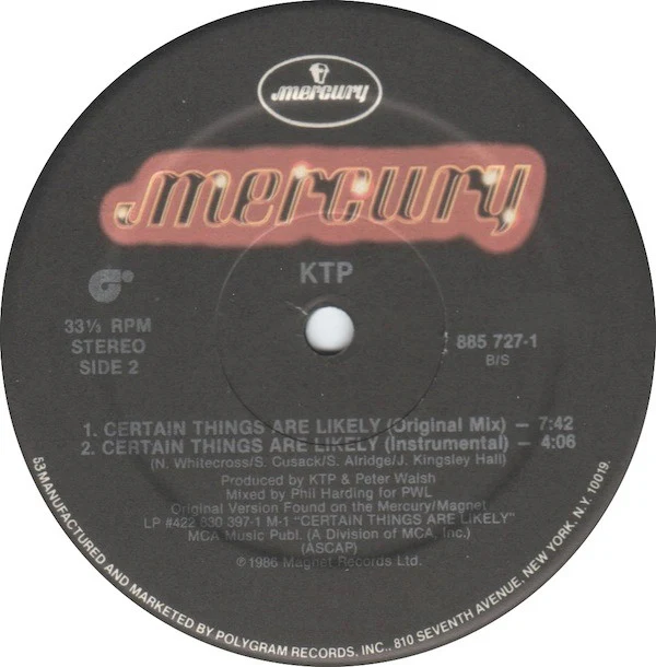 Kissing The Pink - Certain Things Are Likely (12", Single) (Very Good (VG)) - Image 4