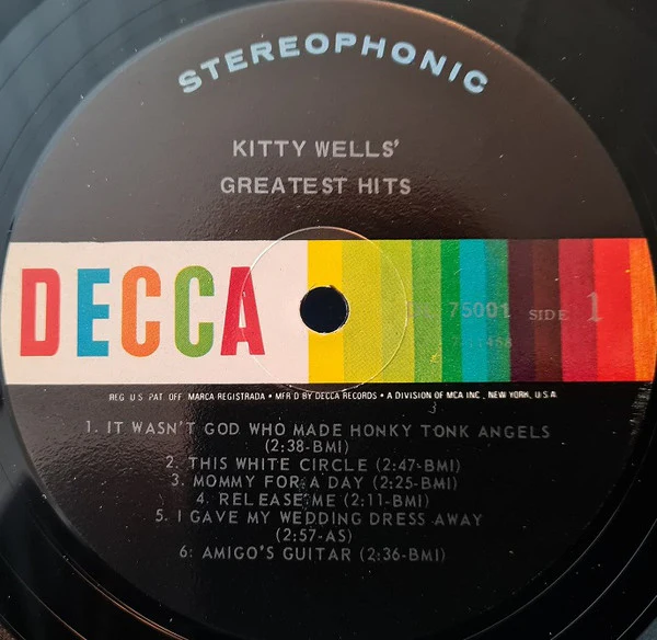 Kitty Wells - Kitty Wells' Greatest Hits (LP, Comp) (Very Good Plus (VG+)) - Image 3