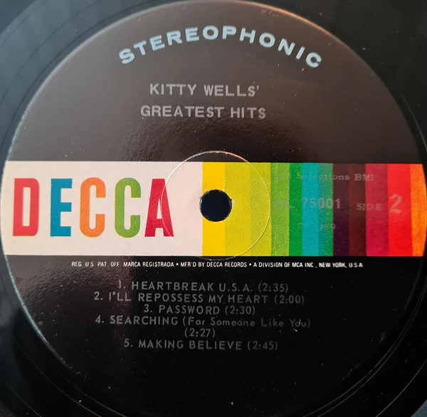 Kitty Wells - Kitty Wells' Greatest Hits (LP, Comp) (Very Good Plus (VG+)) - Image 4