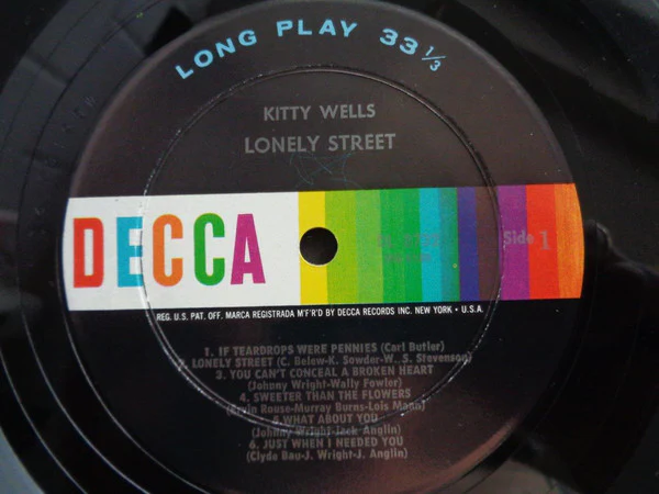 Kitty Wells - Lonely Street (LP, Mono) (Very Good (VG)) - Image 3