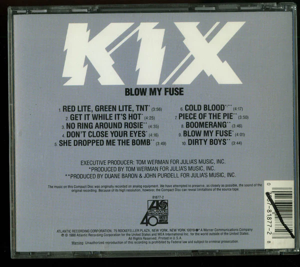 Kix  - Blow My Fuse (CD, Album) (Very Good Plus (VG+)) - Image 2