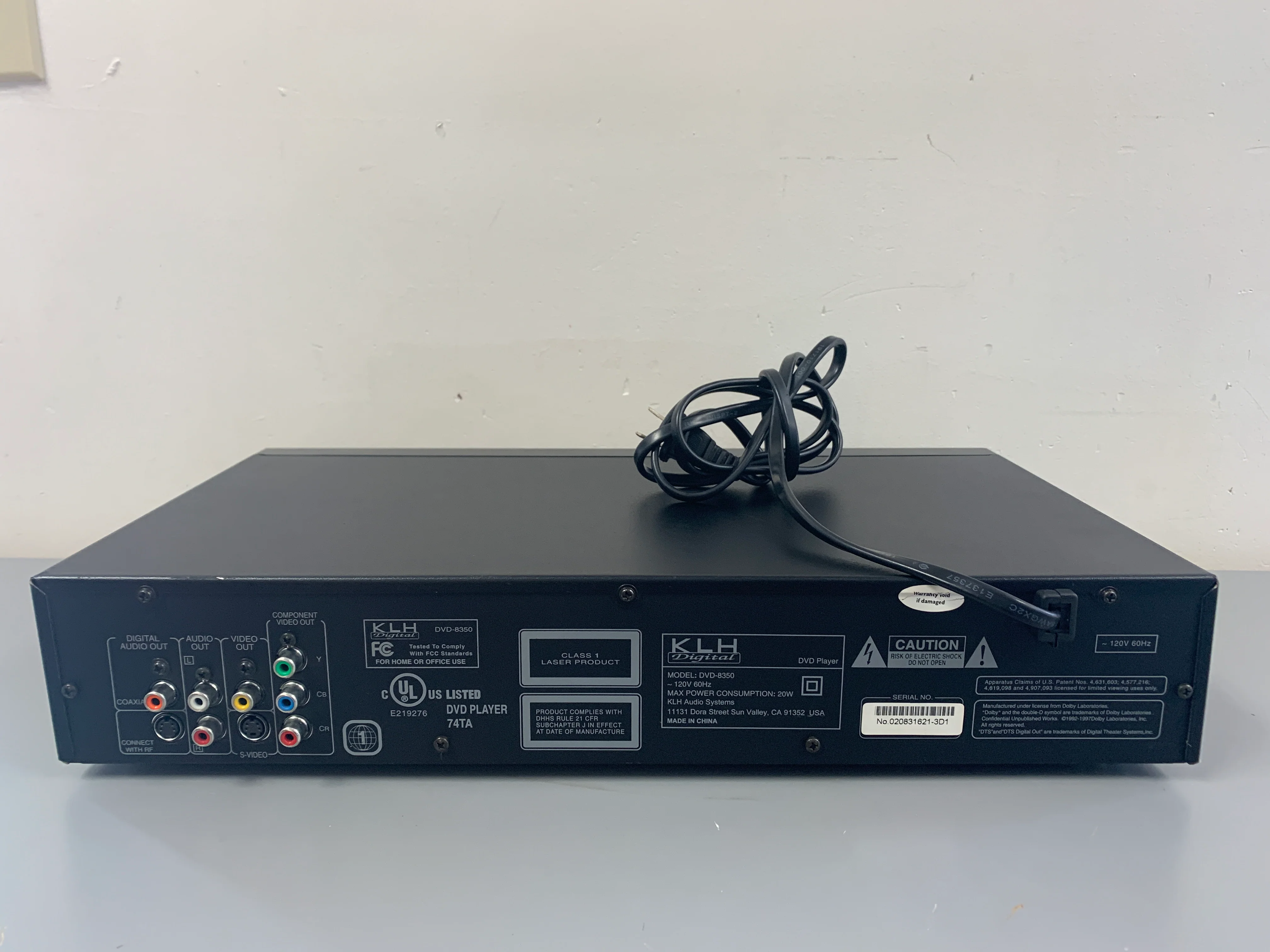 KLH DVD-8350 DVD/CD Player - Image 8