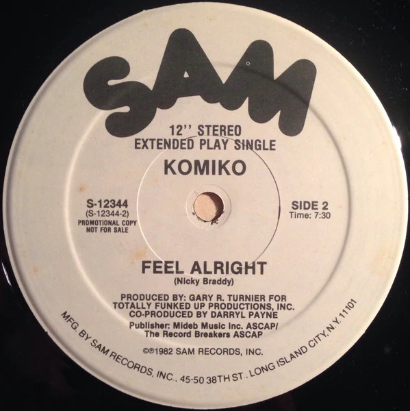 Komiko - Feel Alright (12", Promo, Hau) (Very Good Plus (VG+)) - Image 2
