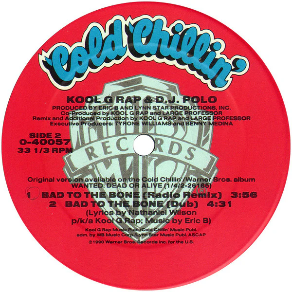 Kool G Rap & D.J. Polo - Bad To The Bone (12", Maxi) (Very Good (VG)) - Image 4