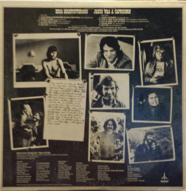 Kris Kristofferson - Jesus Was A Capricorn (LP, Album, All) (Very Good Plus (VG+)) - Image 2