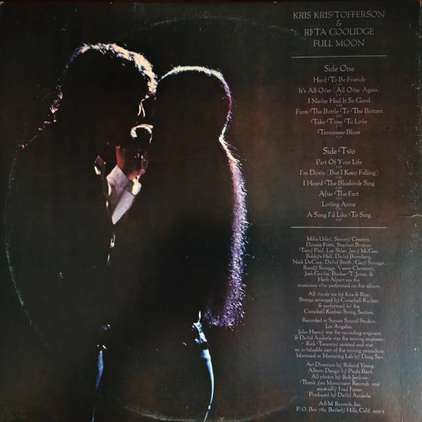Kris Kristofferson & Rita Coolidge - Full Moon (LP, Album, Ter) (Very Good (VG)) - Image 4