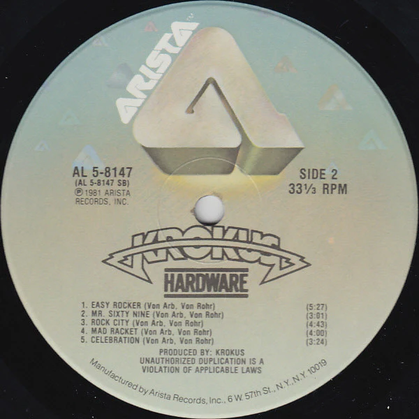 Krokus - Hardware (LP, Album) (Very Good Plus (VG+)) - Image 4