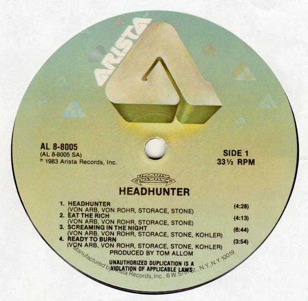Krokus - Headhunter (LP, Album, Ind) (Very Good (VG)) - Image 3