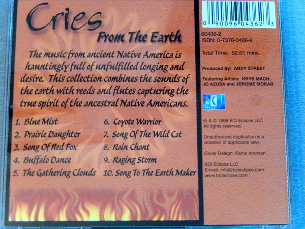 Krys Mach , Jo Azusa and Jerome Mokar - Cries From The Earth - Traditional Native American Music (CD, Album) (Very Good Plus (VG+)) - Image 4