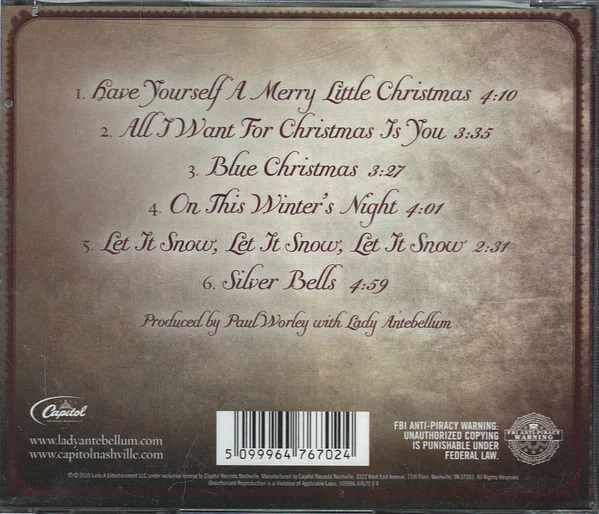 Lady Antebellum - A Merry Little Christmas (CD, EP, Ltd) (Very Good Plus (VG+)) - Image 2