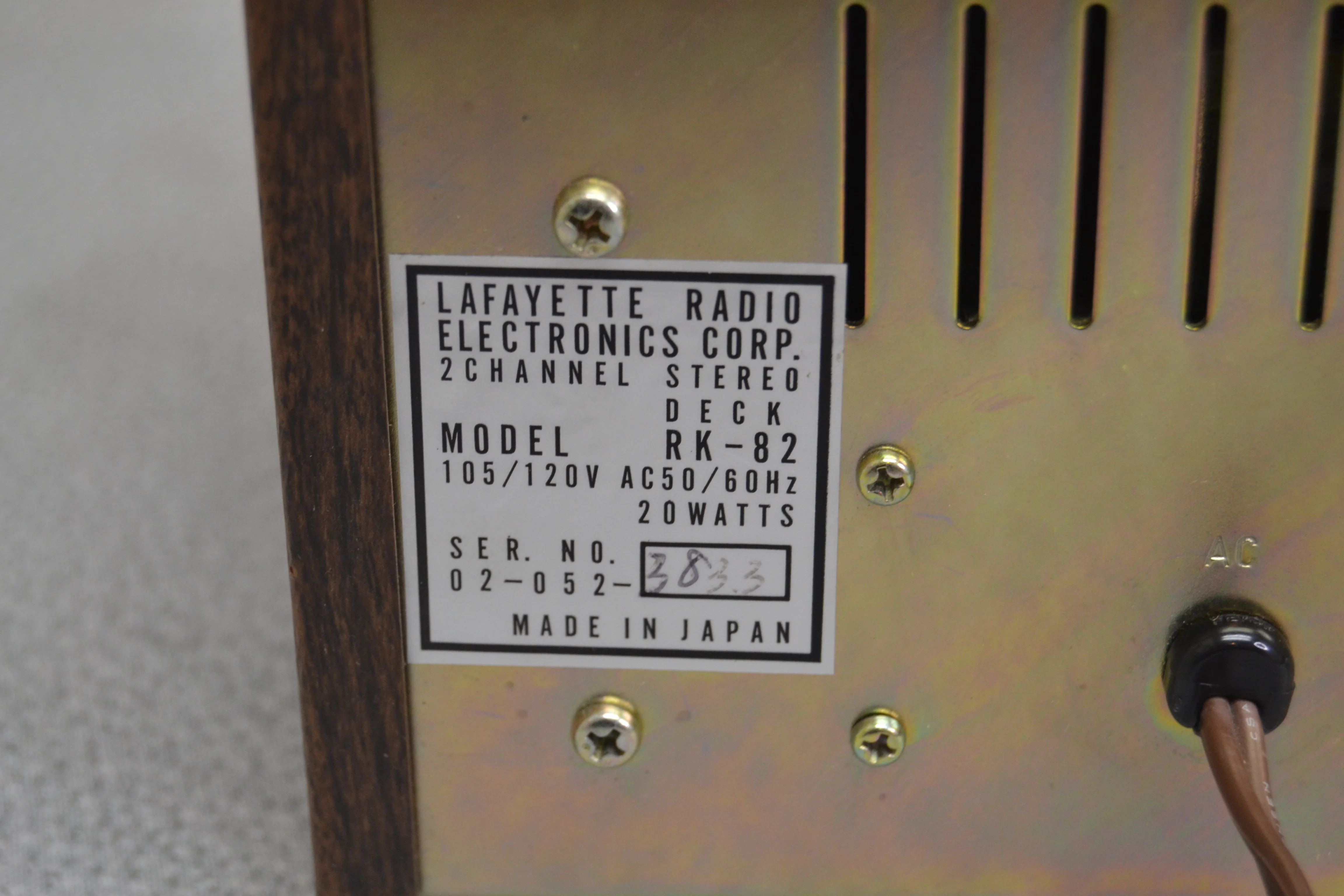 Lafayette RK-82 Eight Track Player * Fully Serviced * New Belts - Image 12