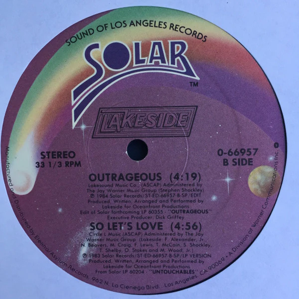 Lakeside - Outrageous (12") (Near Mint (NM or M-)) - Image 2