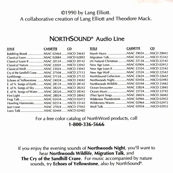 Lang Elliot - Northwoods Night (CD) (Near Mint (NM or M-)) - Image 3