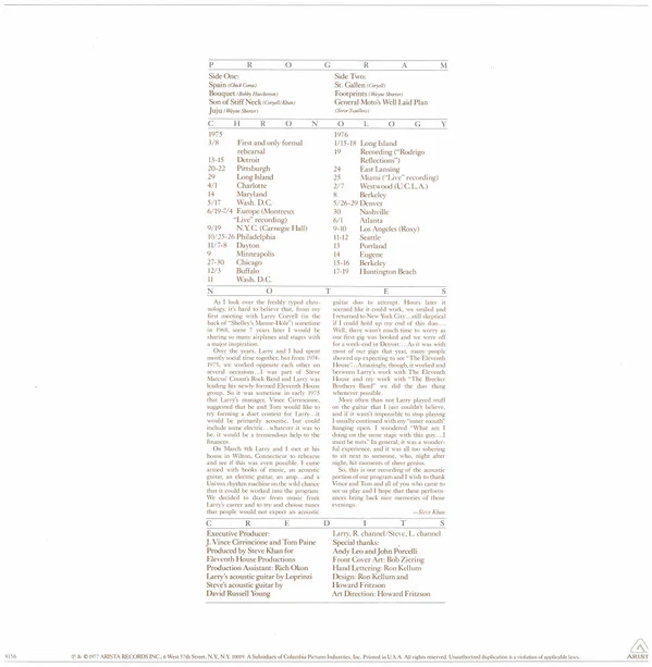 Larry Coryell - Steve Khan - Two For The Road (LP, Album) (Very Good Plus (VG+)) - Image 2
