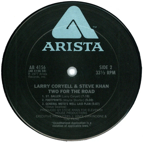 Larry Coryell - Steve Khan - Two For The Road (LP, Album) (Very Good Plus (VG+)) - Image 4