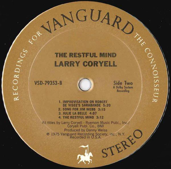 Larry Coryell - The Restful Mind (LP, Album) (Very Good Plus (VG+)) - Image 4