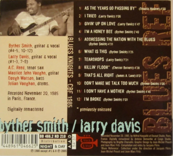 Larry Davis / Byther Smith - Blues Knights (CD, Album, RE, RM, Dig) (Near Mint (NM or M-)) - Image 3