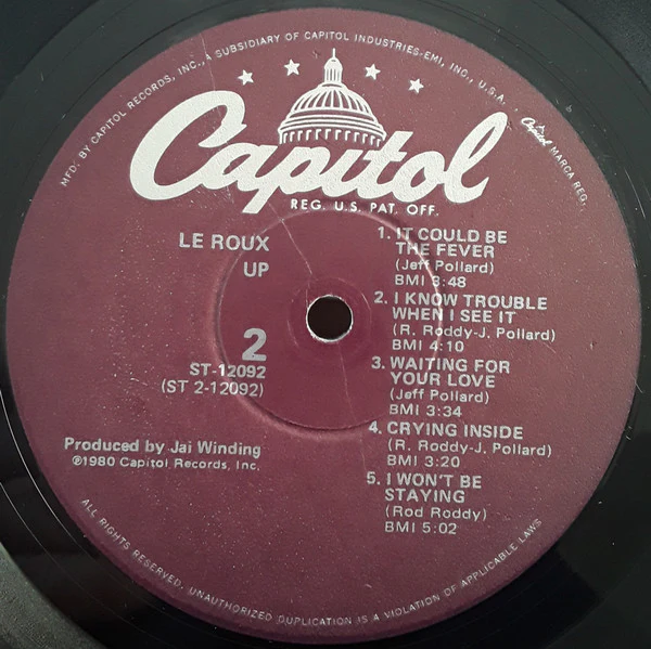 Le Roux - Up (LP, Album, Win) (Near Mint (NM or M-)) - Image 4