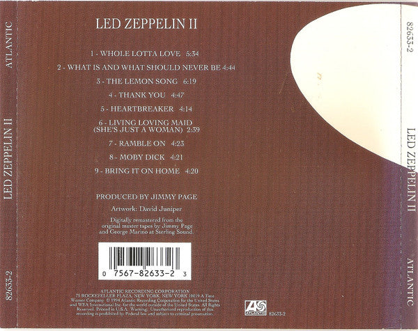 Led Zeppelin - Led Zeppelin II (CD, Album, Club, RE, RM, RP) (Very Good Plus (VG+)) - Image 2
