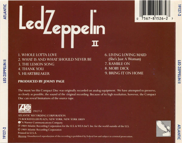 Led Zeppelin - Led Zeppelin II (CD, Album, RE, Dai) (Very Good Plus (VG+)) - Image 2