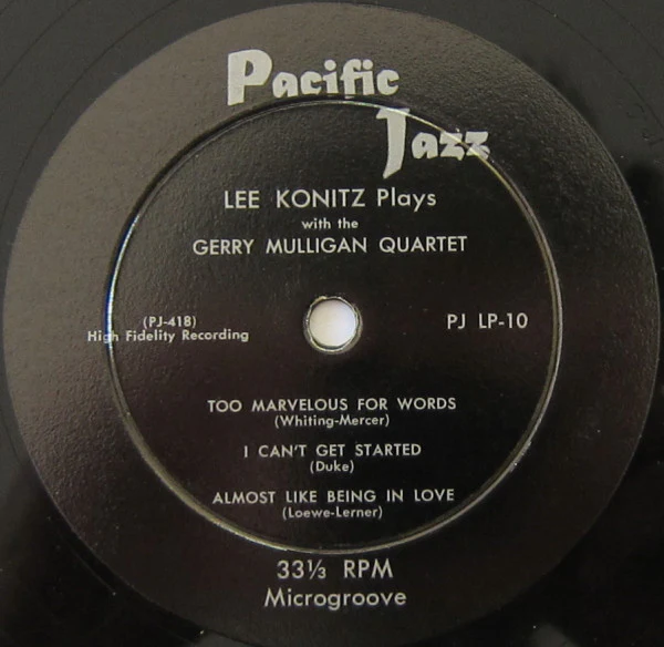 Lee Konitz And Gerry Mulligan Quartet - Lee Konitz And The Gerry Mulligan Quartet (10", Mono) (Very Good Plus (VG+)) - Image 3