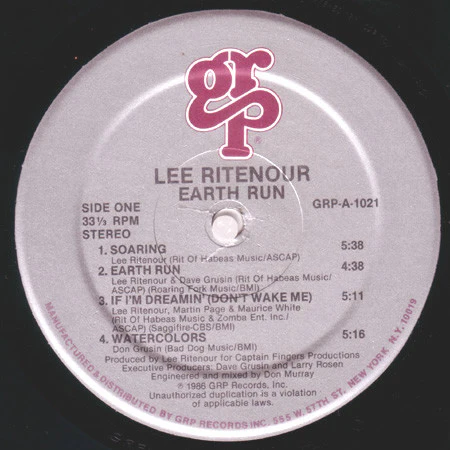 Lee Ritenour - Earth Run (LP, Album) (Very Good (VG)) - Image 3