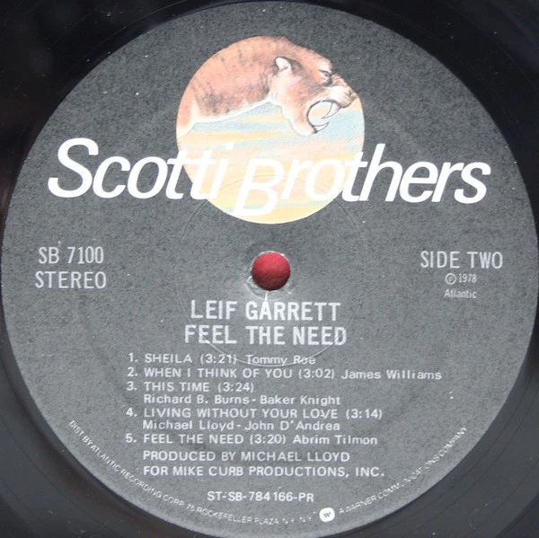 Leif Garrett - Feel The Need (LP, Album, PR-) (Very Good Plus (VG+)) - Image 5
