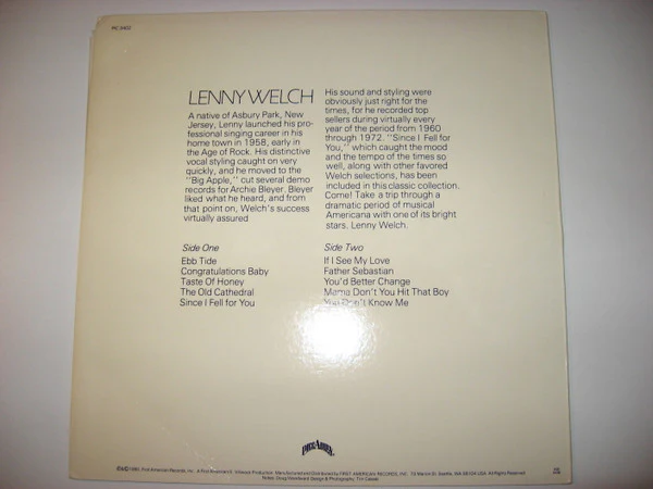 Lenny Welch - Since I Fell For You (LP, Album) (Mint (M)) - Image 2