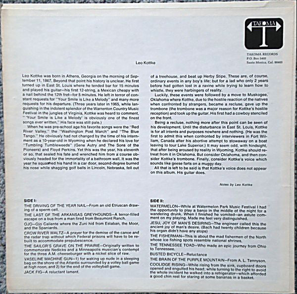 Leo Kottke - 6- And 12-String Guitar (LP, Album, RE, RP, Sma) (Very Good Plus (VG+)) - Image 2