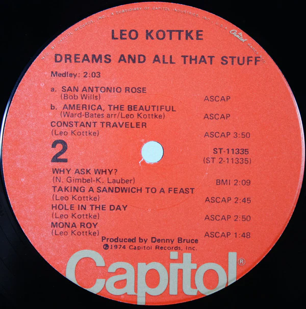 Leo Kottke - Dreams And All That Stuff (LP, Album, Jac) (Very Good Plus (VG+)) - Image 4