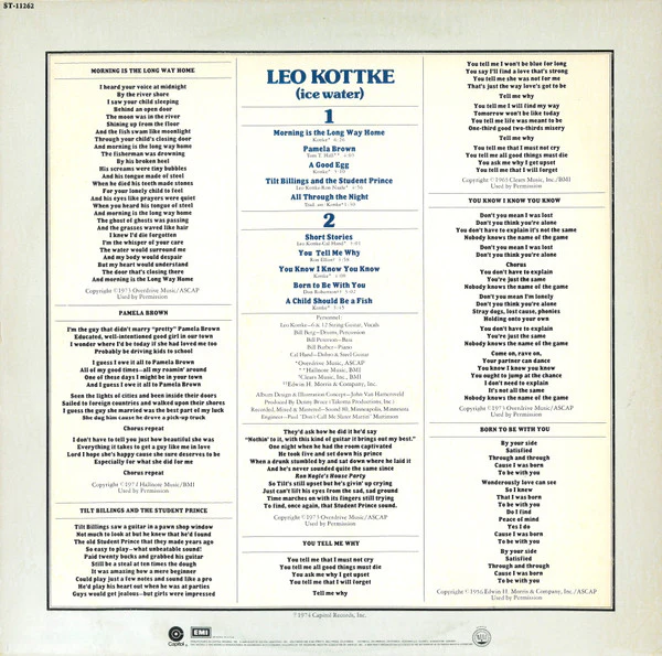 Leo Kottke - Ice Water (LP, Album, Win) (Very Good Plus (VG+)) - Image 2