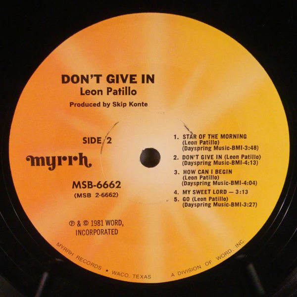 Leon Patillo - Don't Give In (LP, Album) (Near Mint (NM or M-)) - Image 4