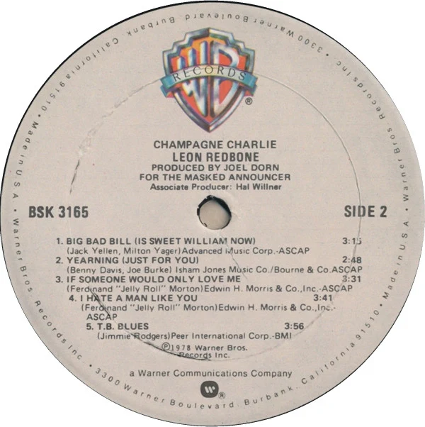 Leon Redbone - Champagne Charlie (LP, Album, RE, Gol) (Very Good (VG)) - Image 4