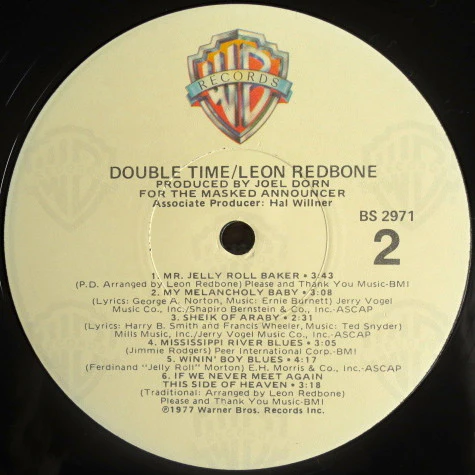 Leon Redbone - Double Time (LP, Album, RE) (Near Mint (NM or M-)) - Image 4
