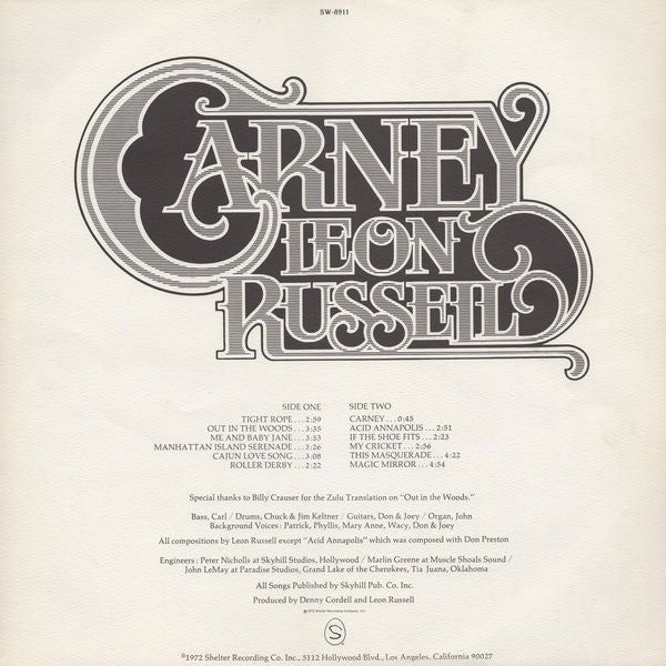 Leon Russell - Carney (LP, Album, Win) (Very Good Plus (VG+)) - Image 5