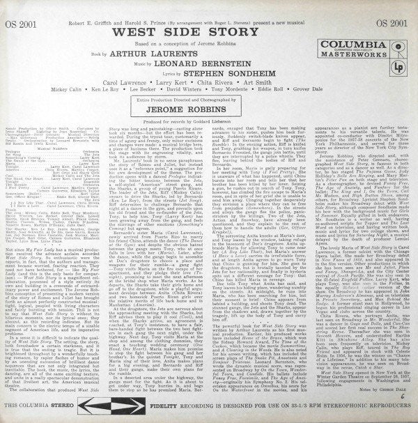 Leonard Bernstein ‧ Jerome Robbins ‧ Carol Lawrence ‧ Larry Kert ‧ Chita Rivera - West Side Story (LP, RE) (Very Good (VG)) - Image 2