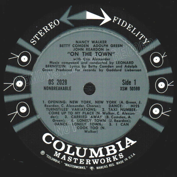 Leonard Bernstein , Lyrics By Betty Comden And Adolph Green - "On The Town" (LP, Ter) (Very Good (VG)) - Image 3