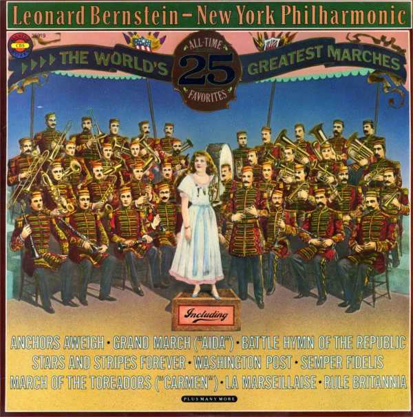 Leonard Bernstein - The New York Philharmonic Orchestra - The World's 25 Greatest Marches (2xLP, Comp) (Very Good Plus (VG+))