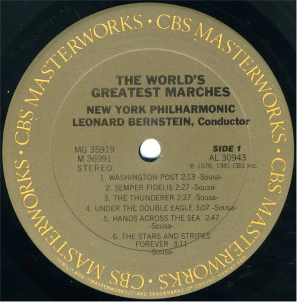 Leonard Bernstein - The New York Philharmonic Orchestra - The World's 25 Greatest Marches (2xLP, Comp) (Very Good Plus (VG+)) - Image 3