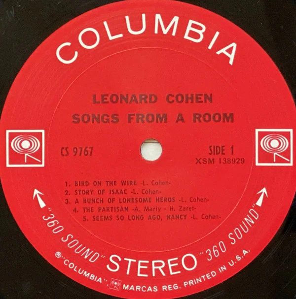 Leonard Cohen - Songs From A Room (LP, Album, San) (Very Good Plus (VG+)) - Image 3
