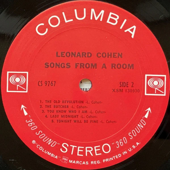 Leonard Cohen - Songs From A Room (LP, Album, San) (Very Good Plus (VG+)) - Image 4