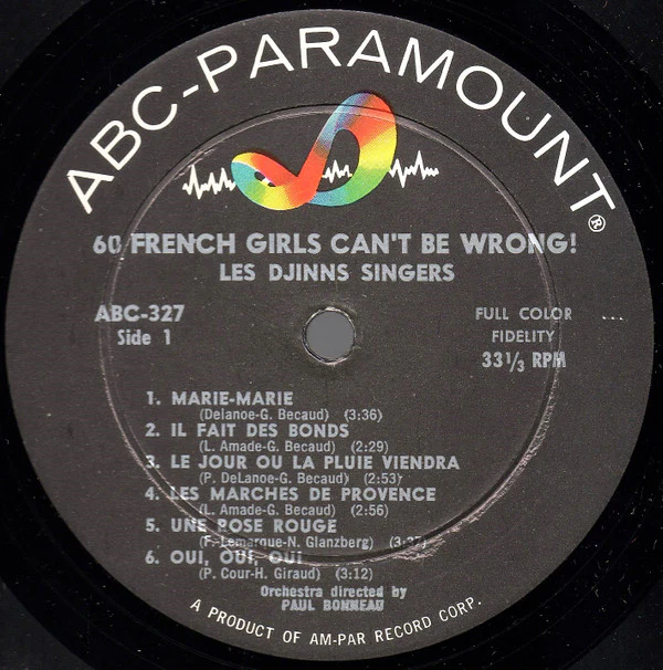 Les Djinns Singers* - 60 French Girls Can't Be Wrong! (LP, Comp, Mono) (Very Good Plus (VG+)) - Image 2